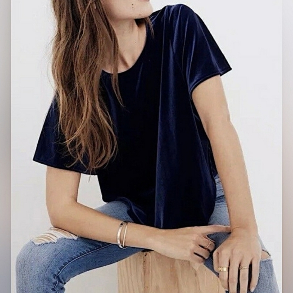 Madewell Velvet Butterfly Top Oversized